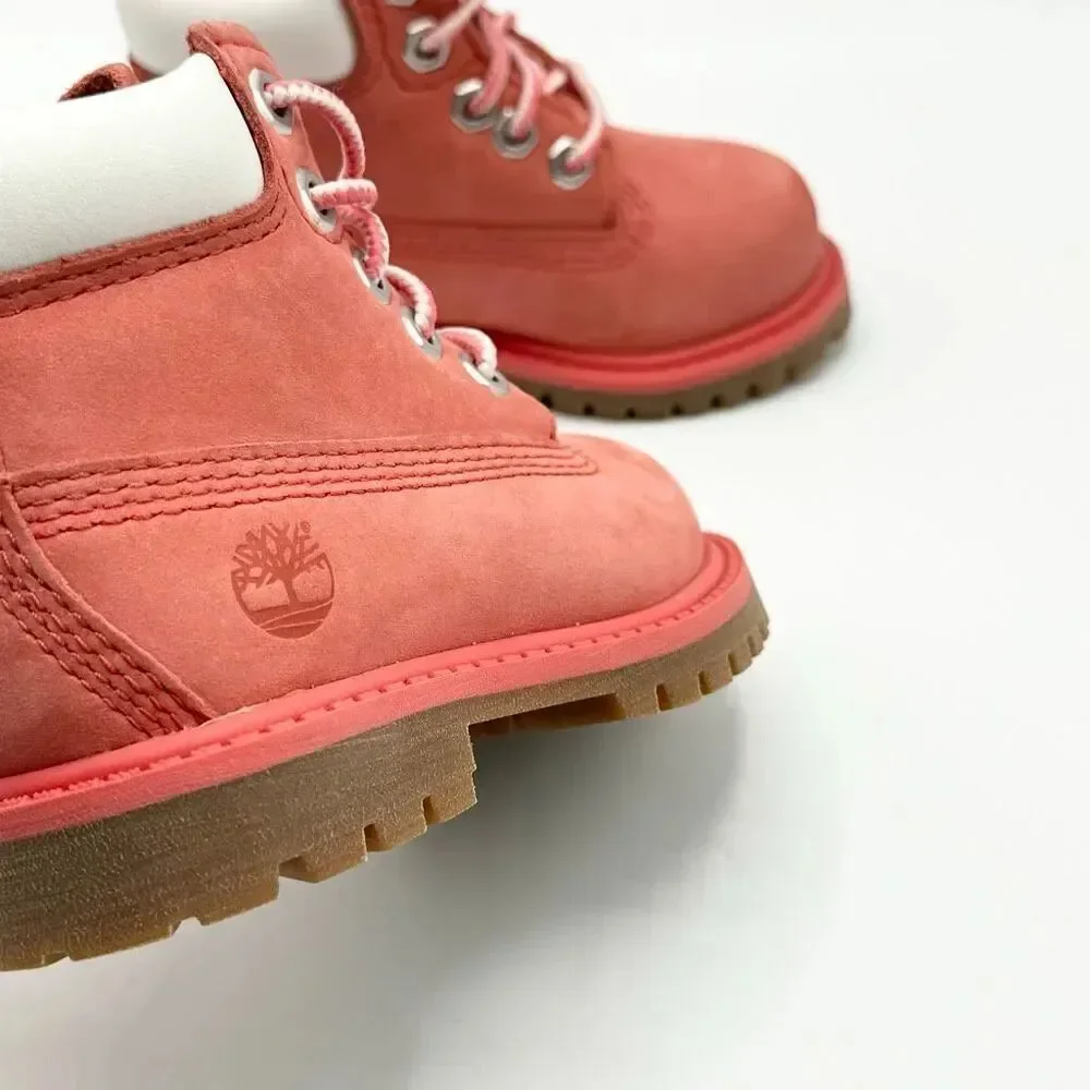 Timberland 6” Waterproof Boots with Ankle Padding in Medium Pink - US Toddler 5